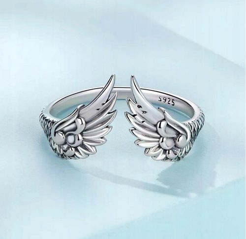 Pierścionek srebrny SKRZYDŁA regulowany Srebro s925 + pudełko na prezent na Arena.pl