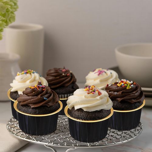 Złoto-Czarne Papilotki Do Muffinek Kubeczki Foremki Na Babeczki 50Szt na Arena.pl