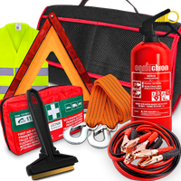 NIEZBĘDNIK KIEROWCY GAŚNICA TRÓJKĄT APTECZKA TORBA KABLE SKRONACZKA LINKA