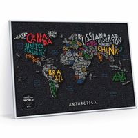 Mapa zdrapka "Travel Map™ Letters World" I 1DEA.me