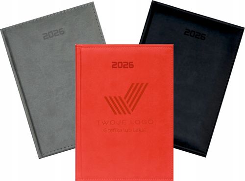 KALENDARZ tyg. PLANER A6 2026 GRAWEREM TWOJE LOGO NAPIS GRAFIKA 50 SZTUK na Arena.pl
