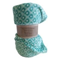 Koc polarowy 130x170cm miękki ciepły jasny morski