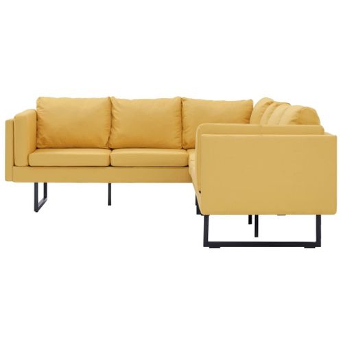 Sofa Narożna, Żółta, Materiałowa na Arena.pl