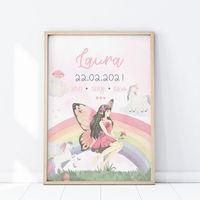 Plakat Metryczka Bajkowa Kraina P441- rozmiar plakatu A3 (29,7 cm x 42 cm)