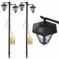 2x LATARNIA SOLARNA lampa ogrodowa LED 137CM WYSOKA