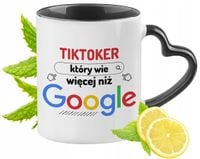 Dla Tiktokera Kubek Czarny Z Uszkiem W Kształcie Serca Na Prezent