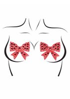 rhinestone bow nipple jewels red
