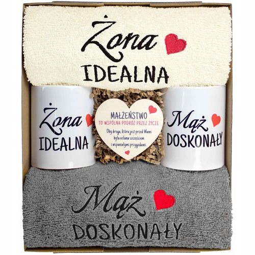 PREZENT NA ŚLUBU WESELE ROCZNICĘ RĘCZNIKI KUBKI DLA PARY PAR KUBEK na Arena.pl