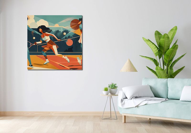 Obraz 90x90cm Mistrzynie Kortu zdjęcie 2