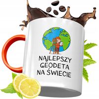 Kubek Pomarańczowy Dla Geodety Prezent Z Nadrukiem Ze Zdjęciem