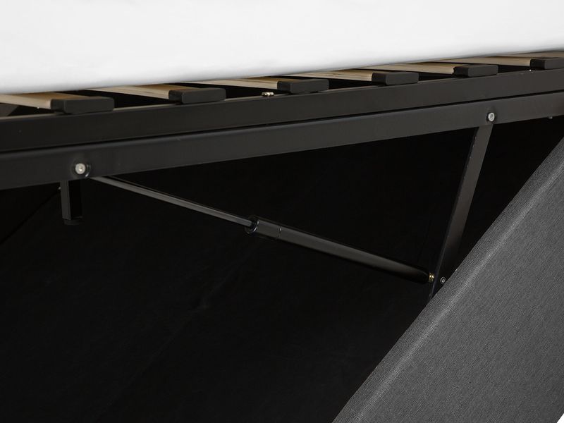 Łóżko z pojemnikiem tapicerowane 140 x 200 cm szare DINAN zdjęcie 8