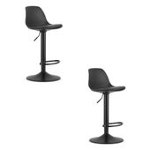 Hoker kuchenny HOGA czarny regulowany obrotowy podstawa czarna 2 szt.