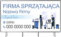 BANER REKLAMOWY 130x80 cm plandeka duży wybór różne wzory FIRMA SPRZĄTAJĄCA