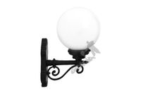 KINKIET G13 ZAWIJAS W GÓRĘ Z KULĄ SZKLANĄ ŻELIWNA LAMPA OGRODOWA RETRO ELEGANCKA DO OGRODU ZEWNĘTRZNA