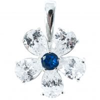 SREBRNY WISIOREK KWIATEK Z CYRKONIAMI W RÓŻNYCH KOLORACH SREBRO PRÓBY 925 NATURA