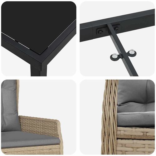 Zestaw do jadalni w ogrodzie 5 pcs Beżowy polirattan na Arena.pl