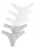 Majtki Lindex Thong 'Nellie' szaro-białe M
