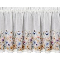 Zazdrostka 60X150 cm Rozalie biała kwiaty taśma marszcząca etamina