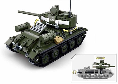 KLOCKI SLUBAN WW II Czołg T-34 Rudy 687 el. kompatybilne z LEGO na Arena.pl