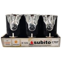 Wkłady do zniczy LED Subito C707 H125 6 sztuk czarny srebrno-biały (593)