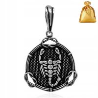 SREBRNA MĘSKA ZAWIESZKA WISIOREK ZNAK ZODIAKU SKORPION SREBRO 925 PREZENT