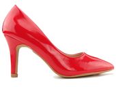 Czerwone niskie szpilki damskie lakierki 37