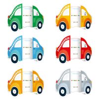 Zaproszenia urodzinowe Auta, 6 szt.