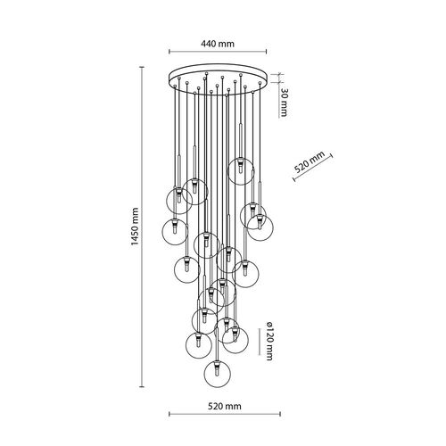 lampa wisząca nilos black/gold 5945 tk lighting na Arena.pl