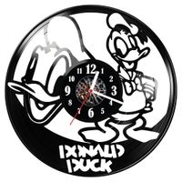 Zegar ścienny z płyty winylowej Kaczor Donald 131.14