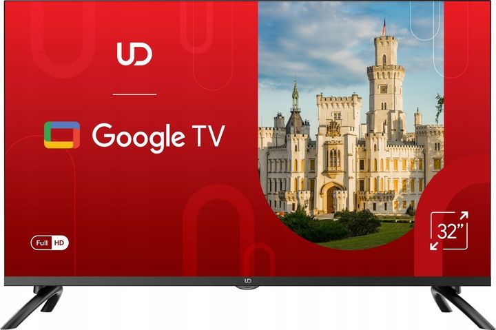 TELEWIZOR UD 32 CALE FULL HD LED GOOGLE SMART TV DVBT HEVC BLUETOOTH WIFI zdjęcie 1