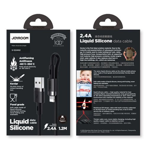 kabel przewód do iphone usb - lightning 2.4a 1.2m czarny na Arena.pl