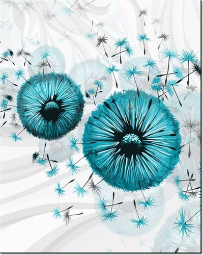 40CM 50CM OBRAZEK ŚCIENNY TURKUSOWE DMUCHAWCE 4 DRUK PŁÓTNO OBRAZ na Arena.pl