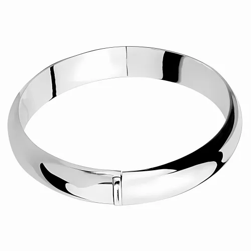 ELEGANCKA OWALNA SREBRNA SZTYWNA BRANSOLETA 9MM POLEROWANA WYSOKI POŁYSK na Arena.pl
