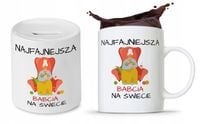 Zestaw Dla Babci Dzień Babci Kubek + Skarbonka Z Nadrukiem Ze Zdjęciem