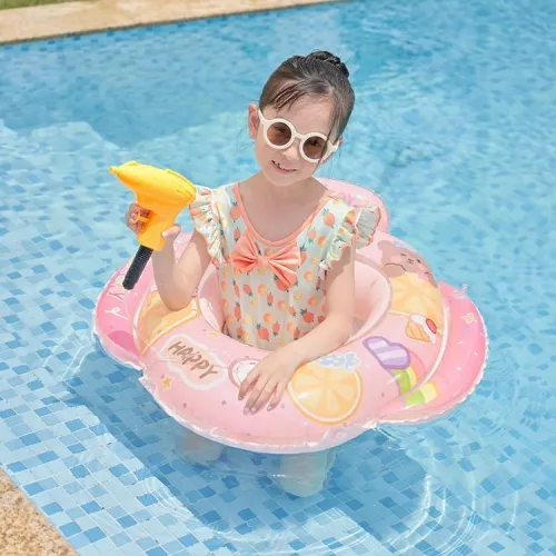Dmuchany Pontonik Z Siedziskiem Różowe Koło Z Pistoletem Do Pływania Dla na Arena.pl