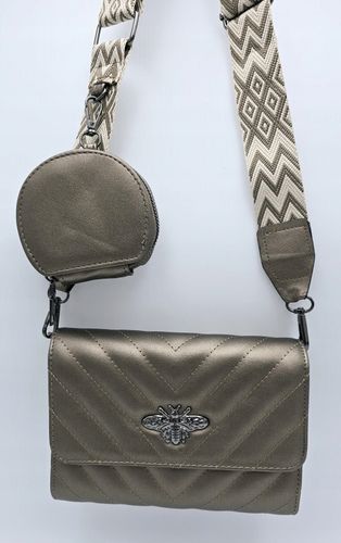 Victoria J. torebka listonoszka przeszycia pszczoła pasek BOHO złoty VJ-942 na Arena.pl