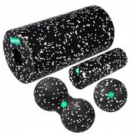 DrFit Roller wałek do masażu piłka duoball zestaw 4 elementy białe kropki