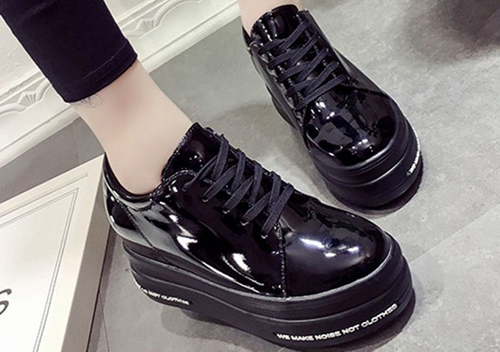 Buty Damskie -Połysk  - PLATFORMA na Arena.pl