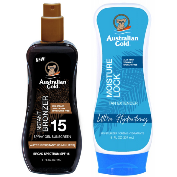 Australian Gold Żel W Sprayu Z Bronzerem SPF15 + Moisture Lock 237ml zdjęcie 1