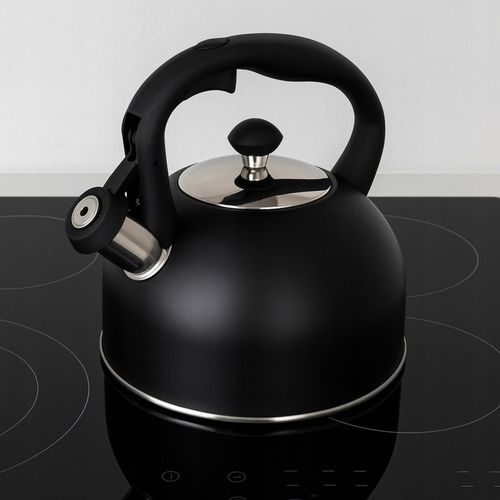 CZAJNIK INDUKCJA GAZ Z GWIZDKIEM TRADYCYJNY CZARNY MATOWY POJEMNY 2,5 L na Arena.pl