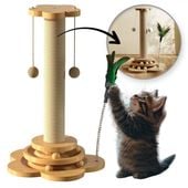 drapak dla kota 43cm, 4w1 zabawka piłki, kulki, piórka kot22