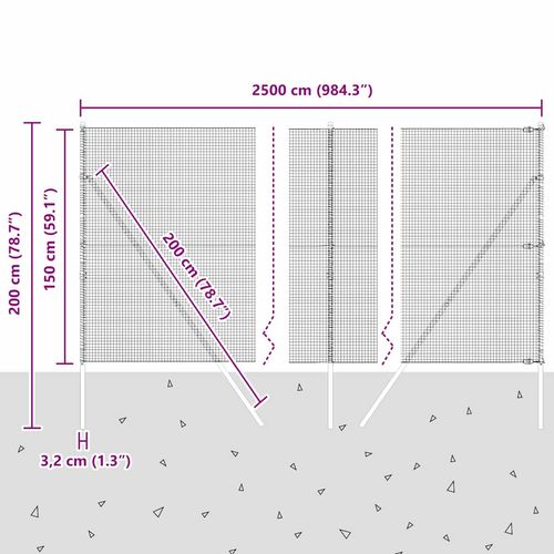 Ogrodzenie z słupkami Zielony 1.5 x 25 m Stal na Arena.pl