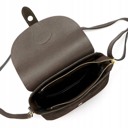 TOREBKA DAMSKA ZAMSZOWA LISTONOSZKA BRĄZOWA VERA PELLE SKÓRZANA na Arena.pl