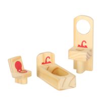 DREWNIANE MEBELKI DO DOMKU DLA LALEK FIOLETOWE