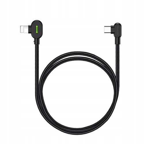 mcdodo kabel kątowy 90° usb-c lightning dwustronny do iphone 13 14 led 1m na Arena.pl