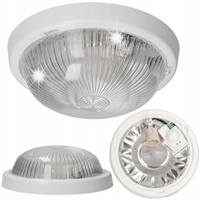 LAMPA SUFITOWA NA ŻARÓWKĘ E27 CZUJNIK RUCHU MIKROFALOWY SZKLANY KLOSZ IP44