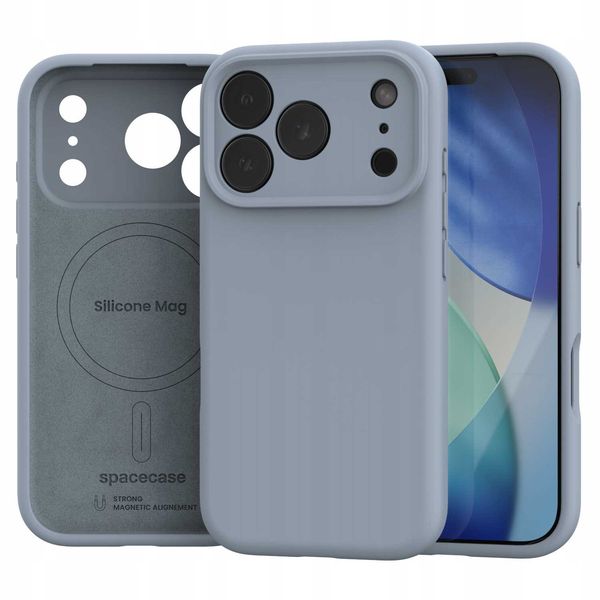Spacecase Silicone Mag Iphone 17 Pro Max Baby Blue zdjęcie 2