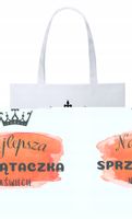 Torba Biała Eco Shopper Dla Sprzątaczki Prezent Z Nadrukiem Ze Zdjęciem