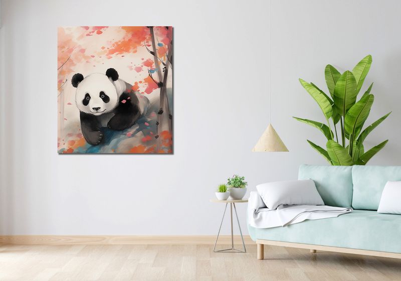 Obraz 90x100cm Panda wśród Klonów zdjęcie 2