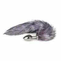rimba aluminium plug z syntetycznym lisim ogonem, srebrny, 40 cm